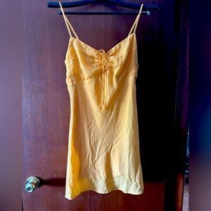 Abercrombie and Fitch Front Cinch yellow Mini Dress
